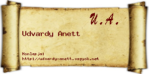 Udvardy Anett névjegykártya